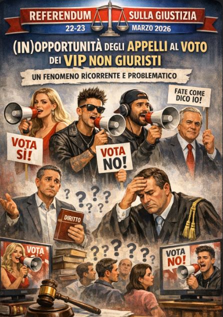 🟠 Referendum sulla giustizia del 22-23 marzo 2026. L'(in)opportunità degli appelli al voto da parte di personaggi pubblici non giuristi. Un fenomeno ricorrente e problematico.